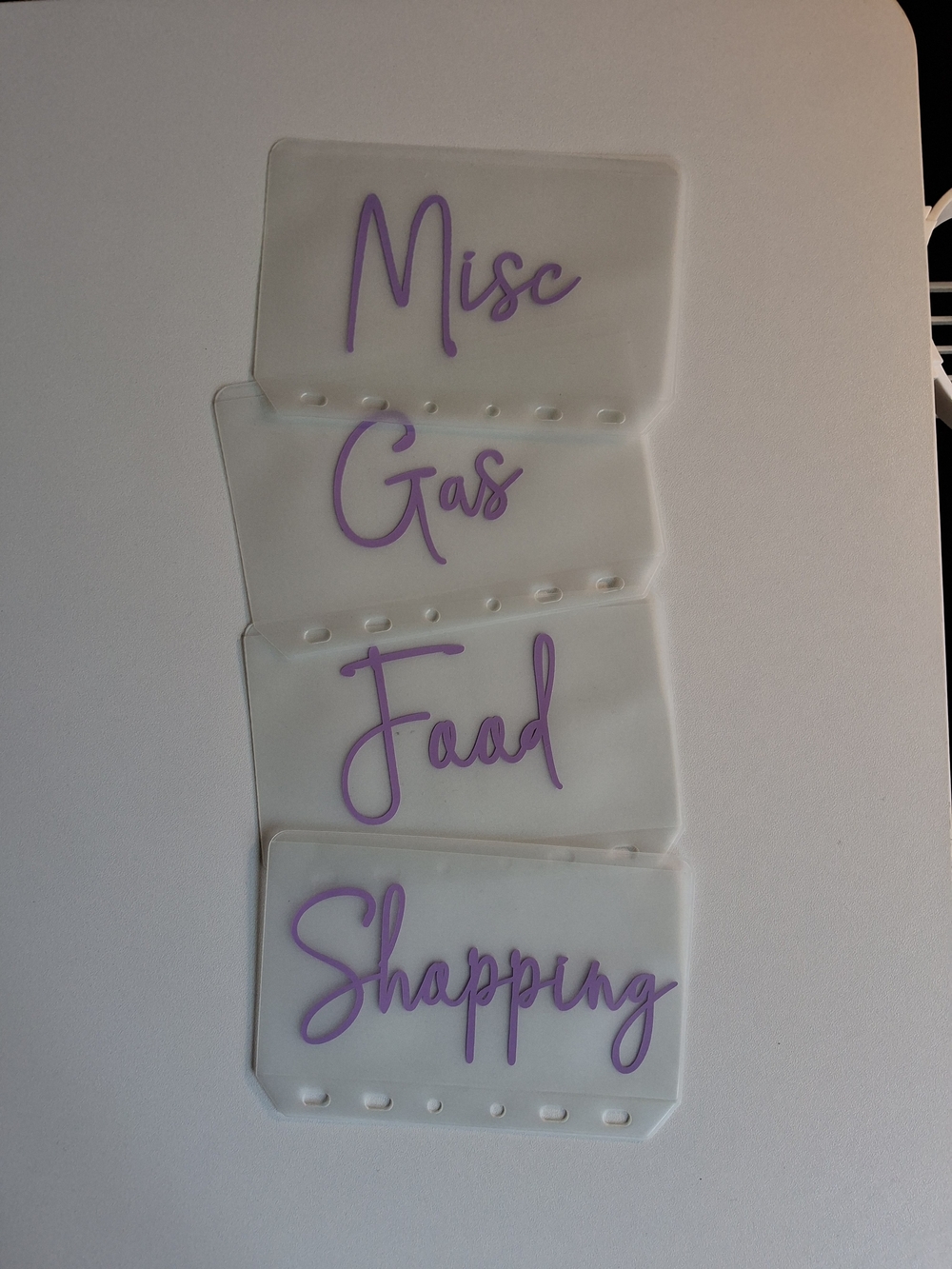 A7 PVC Cash Envelopes